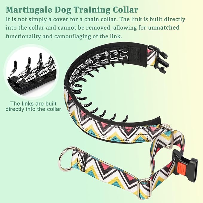Mayerzon Martingale Dog Prong Collar for Pulling, Personalized Vintage Slip Pinch Collar with Buckle for Large Medium Small Dogs for Walking Training and Festivals(L, Vintage)