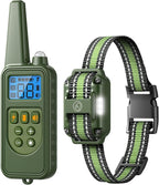 Dog Shock Collar, Electronic Dog Shock Collar with Shock, Beep, Vibration, Dog Training Collar with Remote, Light, Waterproof Rechargeable, 2600ft Dog e-Collar for Small Medium Large Dogs