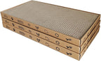 Cat Scratcher Lounge 3-Pack - 18" Corrugated Cardboard Cat Bed & Scratch Pad Set, Eco-Friendly Scratching Toy with Catnip for Indoor Cats & Multi-Cat Homes