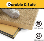 Cardboard Cat House with Scratch Pad & Catnip, Cat Play Scratching House for Indoor Hideaway Furniture, Heavy Duty Sturdy Cardboard Scratcher, Easy to Assemble Birthday Gift, Medium