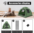 Portable Pet Tent House for Indoor & Outdoor Use - Easy Access Cat Nest Without Door Flap, Ideal for Cats, Puppies & Small Animals (Green)