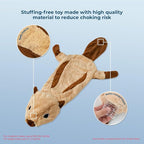 Best Pet Supplies Squeaky Dog Toys with Soft Durable Fabric for Small, Medium and Large Pets Interactive Toy for Indoor Play, Supports Active Biting and Play - Squirrel, Small
