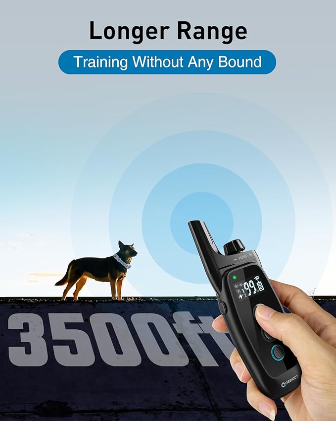 ABBIDOT Shock Collar for Dogs - 3500FT Dog Training Collar with Remote，IPX7 Waterproof & 4 Training Modes, Safety Lock & Night Vision Light，Rechargeable E-Collar for All Breeds