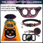 EXPAWLORER Halloween Puppy Harness - Dog Collar and Leash - Soft Mesh Padded Adjustable Step in Small Dog Vest Harness No Pull, Reflective Escape Proof for Outdoor Walking, Purple S