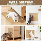 Natural Cork Cat Scratcher Boards for Wall & Floor - Natural Cork & Cardboard Blend, No Mess Splinters, Durable Easy Clean - Adjustable Height for All Cats, Furniture Protector【3-Pack】