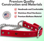 Martingale Collar for Dogs, Biothane, Stainless Steel Hardware, No Pull, Made in The USA, Professional Grade, Medium, Red