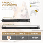 MoNiBloom Tactical Dog Collar with Handle, 1.5 Inch Wide Heavy Duty Military Collar for Medium Large Dog Walking, Training, Running, Black