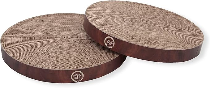 Necoichi Cat Scratcher Bowl Replacement for Indoor Cats - Cat Scratching Lounger with Reversible Usability and Extra Comfort for Lounge, Cardboard Bed Couch / (Regular, Dark Cherry)