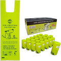 Dog Poop Bag with Handles, Compostable Pet Waste Bags, Easy-Tie, Vegetable-Based Eco-Friendly, Unscented, Extra Thick, Leak Proof, Fits for Dogs and Cat Scoops, 240 Refill Bags, bulk pack