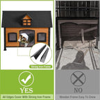 GUTINNEEN Large Dog House Outdoor & Indoor Dog Cage with All-Around Metal Frame,Waterproof Dog Kennel for Small,Medium,Large Dogs