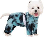 Dog Coats for Small Dogs, Polar Fleece Dog Pajamas Bodysuit, Puppy Onesies Tie Dye Jumpsuits, Dogs Warm Clothes Four-Legged, Doggie Fullbody Winter Jacket Vest