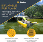 SOLSTICE Inflatable Pup Plank, Dog Water Ramp for Boats & Docks, Mini, 30 lb Capacity - Floating Platform for Pets for Lake, River, Beach & Swimming Pool, Includes Pump, Patent-Protected Design