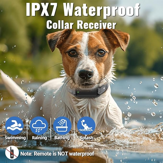 Dog Shock Collar with Remote Control Shock Collar for Dogs, 4 Training Modes Vibration, Beep, Shock, Flashlight IPX7 Waterproof Keypad Lock Rechargeable E-Collar for All Breed