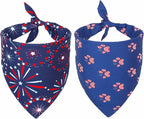 ADOGGYGO American Flag Dog Bandana, Multiple Sizes Offered, Triangle 4th of July Bandanas for Small Dogs (Small)