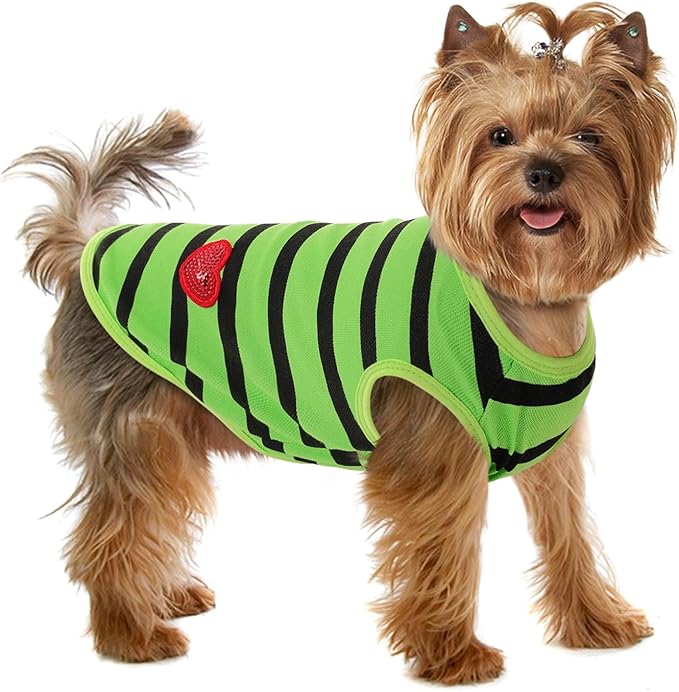 Dog Shirts for Small Dogs, Striped T-Shirts Pets Vest Pet Apparel Tee Shirts Dog Tank Top Spring Summer Suitable for Chihuahua French Bulldog Bichon Shih Tzu