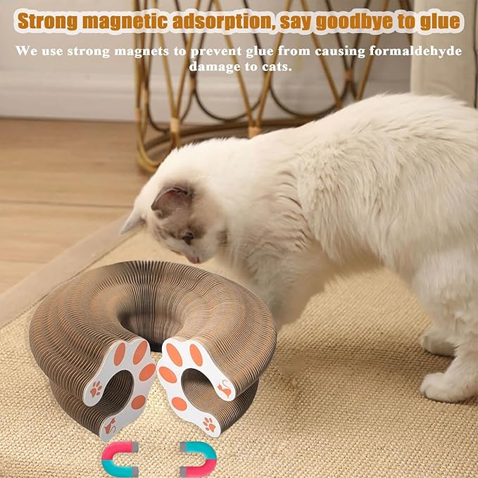 Twisty Paws Cardboard Cat Toy – 2025 Upgraded Foldable Cardboard Cat Scratcher, Durable Honeycomb Design 2-in-1 Interactive Toy for Cats’ Play, Rest & Exercise (1)