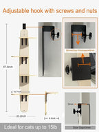 Door Hanging Cat Tree,Door Hanging Cat Shelf with Soft Mat,4-Levels Over The Door Cat Climber for Indoor Cats(Wooden-67.3" H X 23.2" L X 8.3" W)