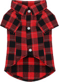 Paiaite Plaid Dog Shirt: Classic Checkered Style in Cotton for Large, Medium, and Small Breeds, Comfort, Breathability, and Elegance Dog Clothes. Perfect for Everyday Wear, and Photoshoots Red L