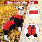 DENTRUN Dog Winter Coat - Warm Fleece Jacket & Pajamas Turtleneck Dog Sweater - Puppy Cold Weather Outfit - Thermal Bodysuit & Sweatshirts - Snowsuit - Soft Jumpsuit