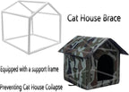 Cat Houses for Outdoor Cats Outdoor Houses for Feral Cats House with Weatherproof Canvas Roof Stray Shelter (Medium cat Houses, Green cat House)
