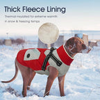IECOii Warm Small Dog Coat Harness with D Ring -Red,Small- Zip Small Dog Jacket Winter Reflective, Fleece Lined Dogs Snowsuit Snow Jacket,Pet Clothes for Small Dogs Yorkshire Terrier Bichon Shih
