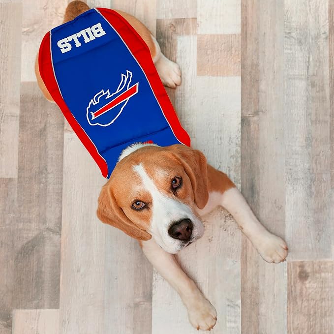 NFL Buffalo Bills Puffer Vest for Dogs & Cats, Size Small. Warm, Cozy, and Waterproof Dog Coat, for Small and Large Dogs/Cats. Best NFL Licensed PET Warming Sports Jacket