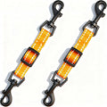 2 Pcs Dog Collar Safety Clips with Double Ended Clasps | Adjustable Collar Backup Clip for Dog Harness & Collars Connectors, Training for Walking, Running, and Hiking, Safety Clip - Orange