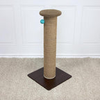Kitty City Tall Sisal Cat Scratching Post, 32” Durable Scratcher with Sturdy Base & Hanging Jingle Toy, Easy Assembly, Furniture Protection for Indoor Cats - Brown