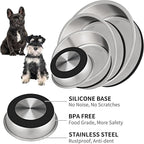 Taglory 4 Cup Stainless Steel Dog Bowls Set of 2 for Food and Water, Silicone Base Anti-Slip, Rust Resistant, Extra Thick Metal Bowls for Small Dogs, 30oz, Black