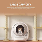 Wood Cat Tree Tower for Automatic Litter Box, 60.2'' Tall Cats Tree with Cat Tunnel, Cat Tower for Indoor Cats Large Adult, 4-Level Solid Wood Cats Furniture with 18Pcs Scratching Post, House