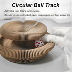 Kitlty Kurliz Cat Toy,Magic Organ Cat Toy,Magic Organ Cat Scratcher Board,Foldable Recyclable Cat Accordion Toy for Indoor Cat Playing,Interactive Scratch Pad with Toy Ball(2pc)