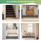14" Tall Short Dog Gate to Step Over, Retractable Mesh Pet Door for Small Puppy, Extended up to 55" Wide for Indoor Stairs Doorways and Hallway - Black