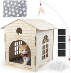DIY Cat House Assembly cat Houses for Indoor Large Cat Cave Wood Cat Houses for Cats, Kittens, Small Dogs Cat Hideaway