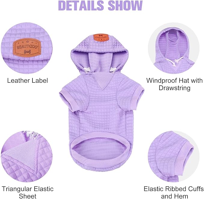 BEAUTYZOO Dog Sweaters for Extra Large Dogs Girl Boy, XXXL Dog Hoodie with Pocket & Leash Hole, Soft Warm Waffle-Like Laminated Cotton Pet Clothes for Cold Weather, Doberman Great Dane Sweatshirt, 3XL