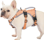 Huntboo Escape Proof Dog Harness, Escape Artist Harness, Reflective Dog Harness with Handle, Durable,Adjustable Vest for Small Medium Large Dogs Walking, Training, and Running Gear(Orange,L)