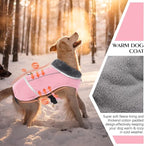 QBLEEV Warm Dog Coat Reflective Dog Jacket, Waterproof Dog Winter Coat Turtleneck Dog Clothes for Cold Weather, Thick Fleece Dog Snowsuit Christmas Dog Vest Pet Apparel for Small Medium Large Dogs M