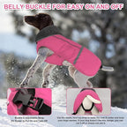 Doglay Dog Coat, Waterproof Dog Jacket Pet Winter Coat for Cold Weather with Thicken Furry Collar, Reflective Puppy Winter Jacket Warm Fleece Lining for Small Medium Large Pets