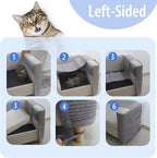 Cat Scratch Couch Protector with Natural Sisal for Protecting Couch Sofa Chair Furniture 23.6" L*19.7" W(Smoke Gray, Left Hand)