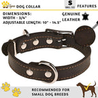 Heavy Duty Black Leather Dog Collar – Soft and Strong Dog Collar for Puppy or Small Breeds Like Cavalier and Miniature Schnauzer (Small: Fit 10" - 14.5" Neck, Black)