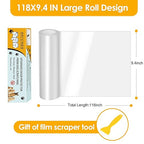 Enhanced Door Protector: Thick Clear Heavy-Duty Anti-Scratch Guard - Flexible Pet Scratch Shield for Doors, Furniture, Windows, and Walls, Easy to Install and Clean (9.4" W x 118" L)