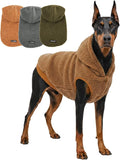 Tuff Pupper Fleece Dog Hoodie Sweater | Teddy Sherpa Outer & Soft Polar Fleece Lining | Adjustable Fit Winter Coat with Hood, Leash Hole, Ribbed Cuffs | For Small Medium Large XL XXL Dogs (Brown, XXL)