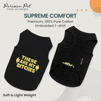 Parisian Pet Dog Shirt – 100% Cotton My Bitches Shirts for Medium Dogs – Black Sleeveless Puppy Clothes – Lightweight and Breathable Boy Dog Clothes – Summer Pet Apparel - Stretchable Tshirts for Dogs