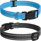 PaiPaitek Dog Shock Collar Replacement Strap, Reflective & Adjustable 3/4 x 28 Inch, Compatible with Multiple Brands Training Collars, Black/Blue Nylon, 2 Pack