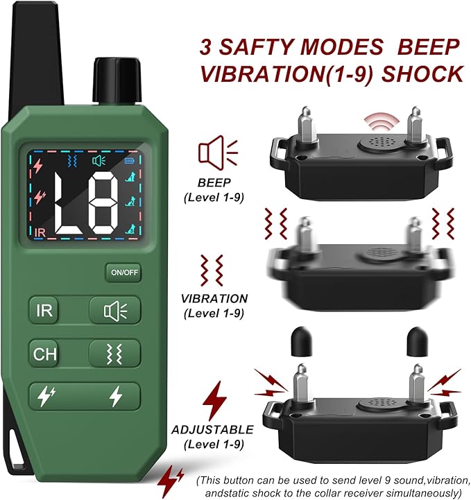 JOTUT Dog Training Collar 2000 Ft Range Electric Dog Collar with Remote Control,Rechargeable IP67 Waterproof E-Collar