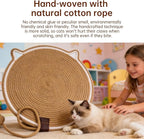 Cat Scratcher Mat, Natural Cotton Rope Cat Scratch Pad, 16.54'' Round Horizontal Floor Cat Scratching Pads for Indoor Cats, Cat Furniture Protector for Wall, Couch, Carpets, Sofas (White, Large)