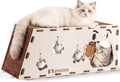 Felt Cat Cave House for Indoor Cats with Catnip Toy, Large Cat Bed Tunnel for Scratching Play, No-Tool Assemble Warm Silent Cat House for Large Cats Up to 22lb, Durable and Washable, Cream