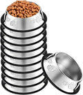 10 Pcs Stainless Steel Dog Bowl Pet Feeding Bowl with Rubber Base Non-Slip Pet Dishes Metal Dog Bowls Pet Food and Water Bowls for Small Medium Animals Kitten Rabbit (18.6 oz)