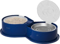 Newget Stainless Steel Dog Bowl Set with Lids, 304 Metal Dual Food & Water Bowls for Dogs & Cats, Large Capacity Pet Feeder with Cover Keeps Food Fresh, Anti-Skid Dog Dish for Small/Medium/Large Pets