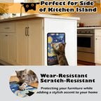 2PCS Cat Scratcher Wall Art, Sisal Home Decor Cat Scratch Mats, Wall Mount Kitten Scratching Pad with Hoop and Loop Adhesives, Cardboard Post Alternative for Indoor, Starry Night+Water Lilies