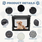 DUMOS Dog Crate 42 Inch Travel Cat Pet Carrier for Extra Large Dog, Portable Foldable Soft Pet Crate with Storage Bag & Washable Pad for Indoor Outdoor Dog Kennel Carrier (XL-80lbs, Black)